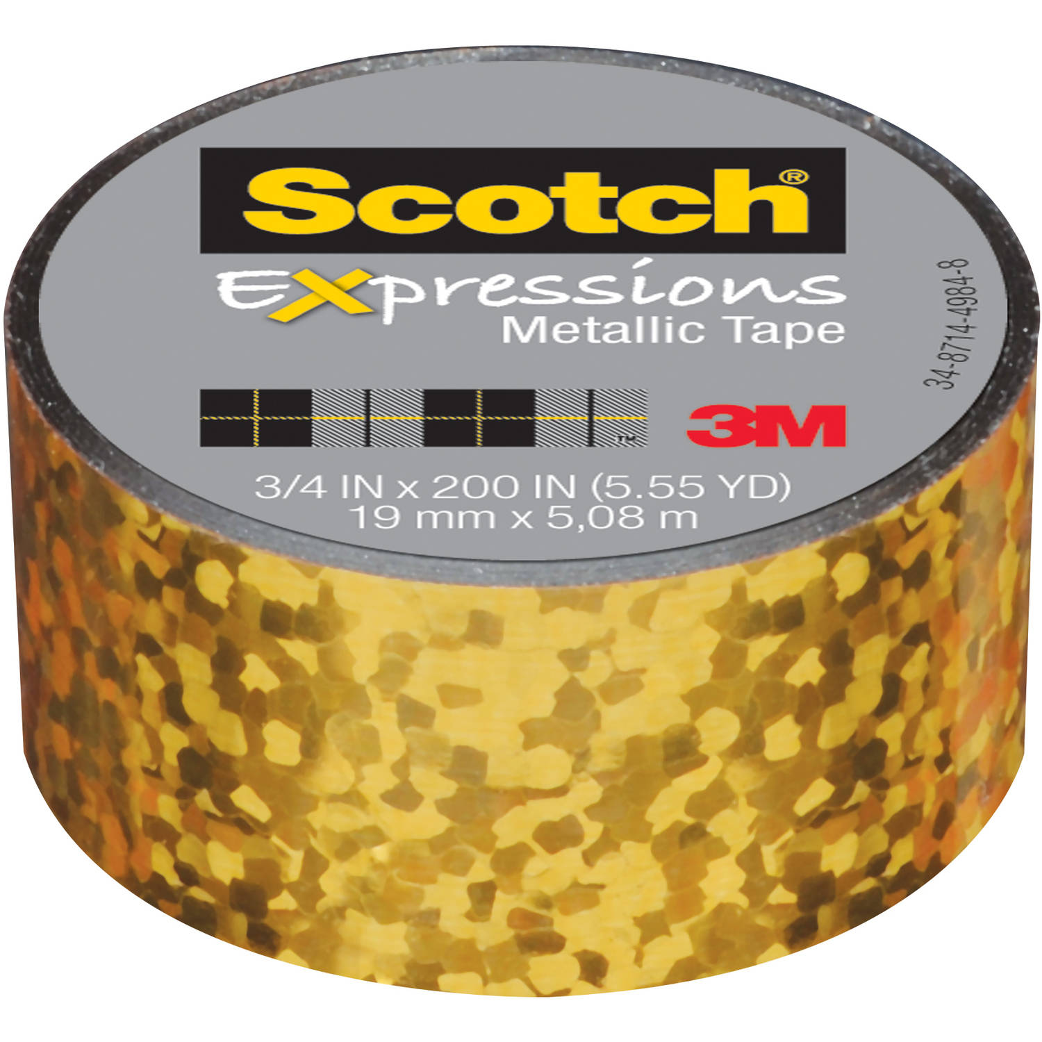 3M Expressions Metallic Tape Gold Crinkles 3/4 in x 200 in